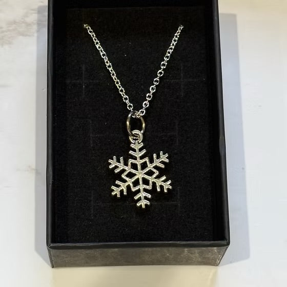 Silver Geometric Snowflake Pendant