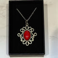 Crimson Rose Filigree Heritage Pendant