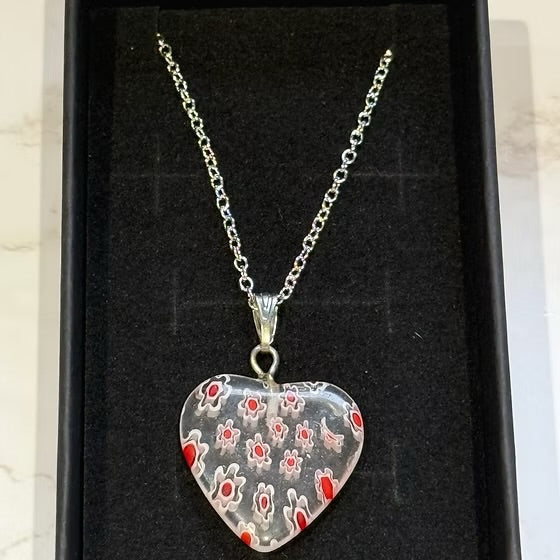 Millefiori Bloom Heart Necklace