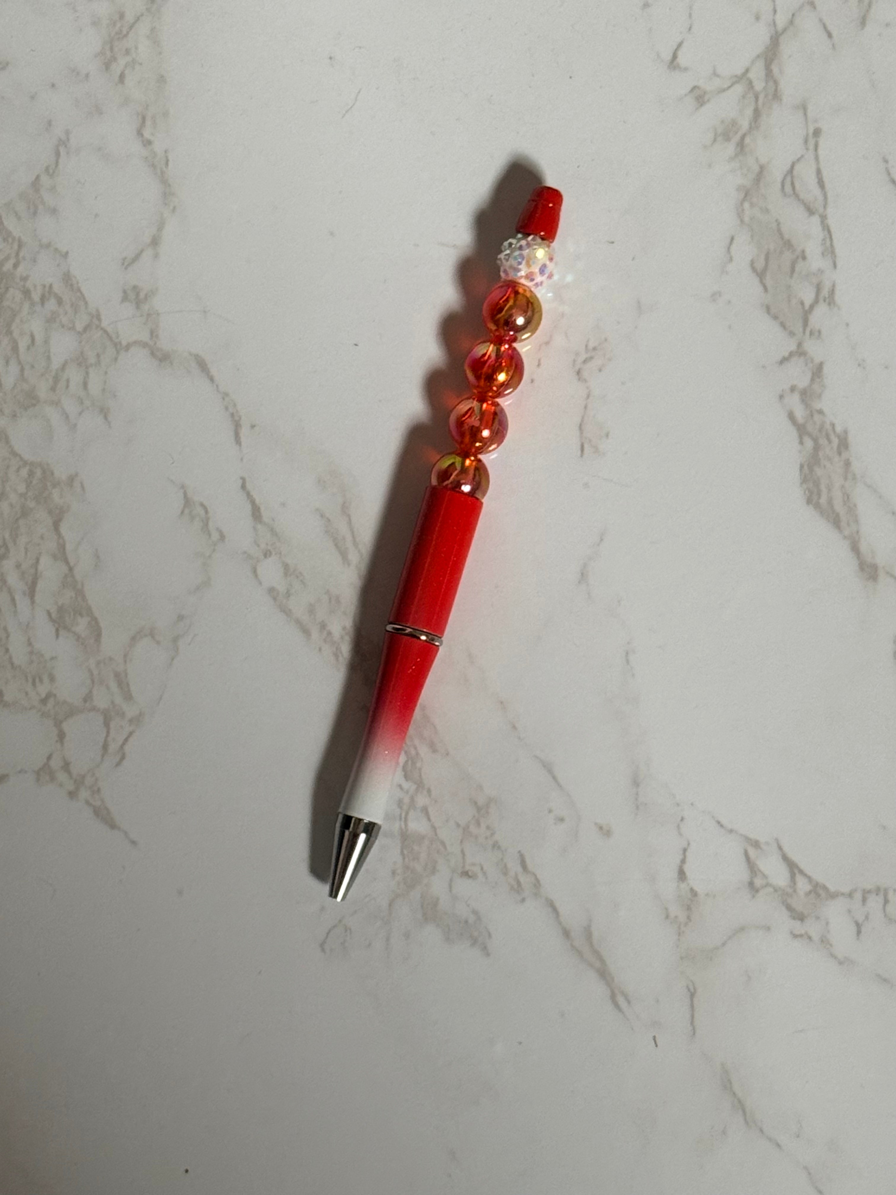 Crimson Candy Beaded Pen