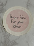 Pink Thank You Sticker - Pack of 12