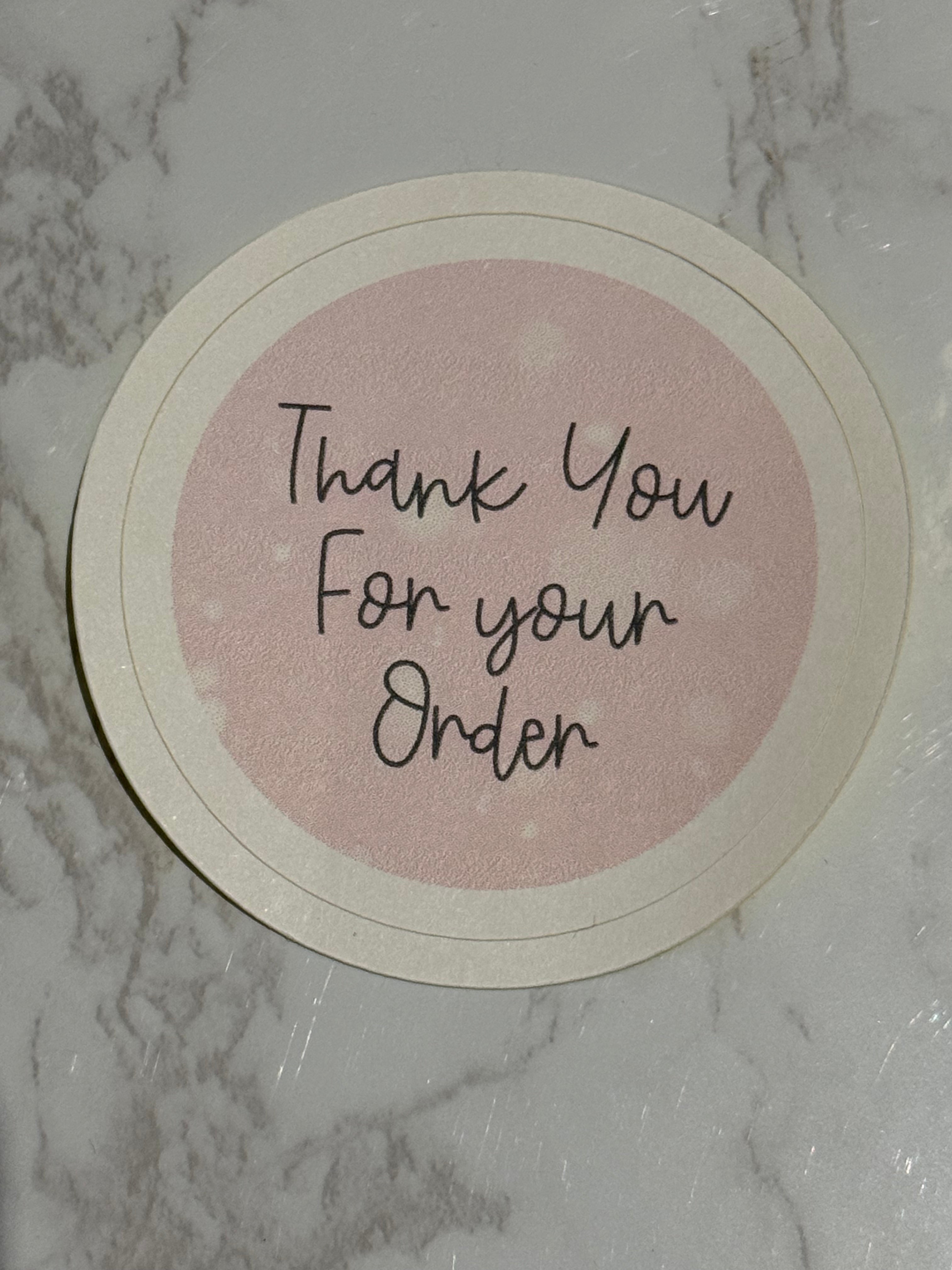 Pink Thank You Sticker - Pack of 12