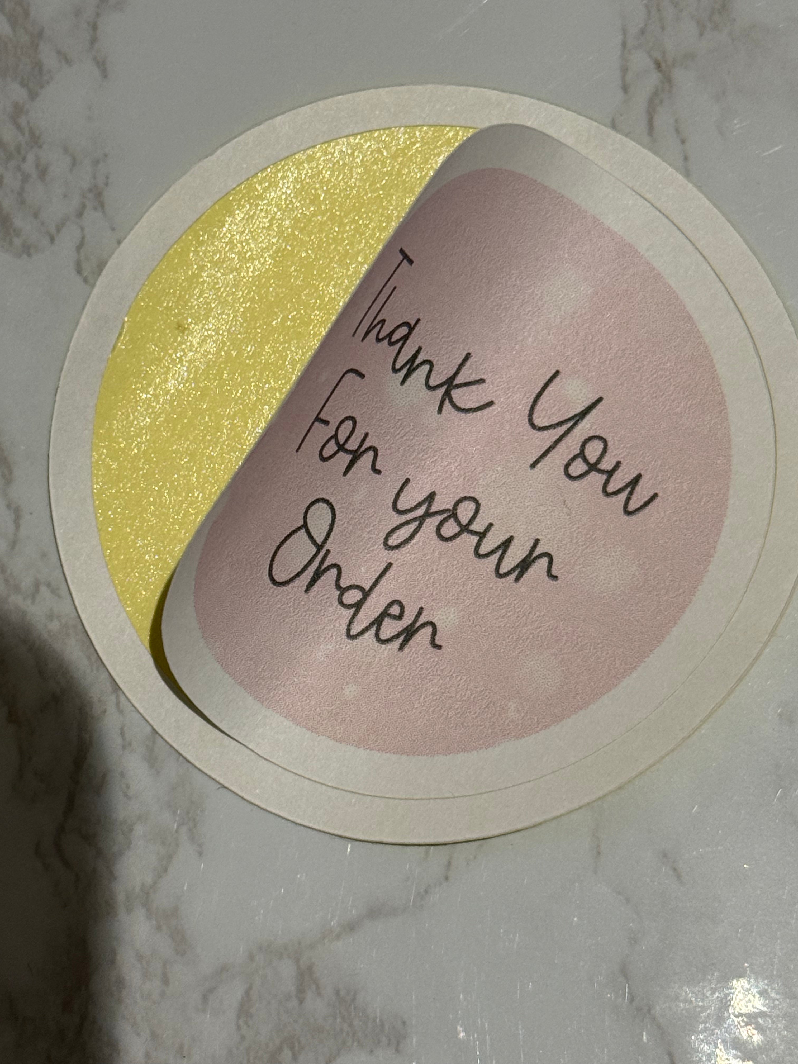 Pink Thank You Sticker - Pack of 12